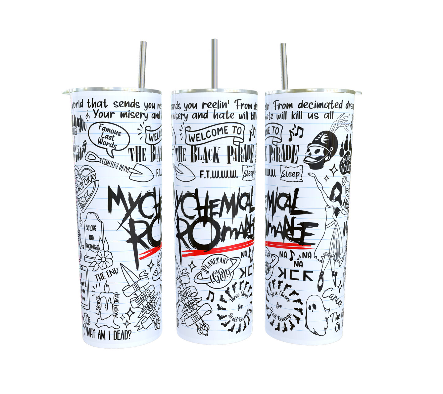 MCR Dinks doodle Tumbler
