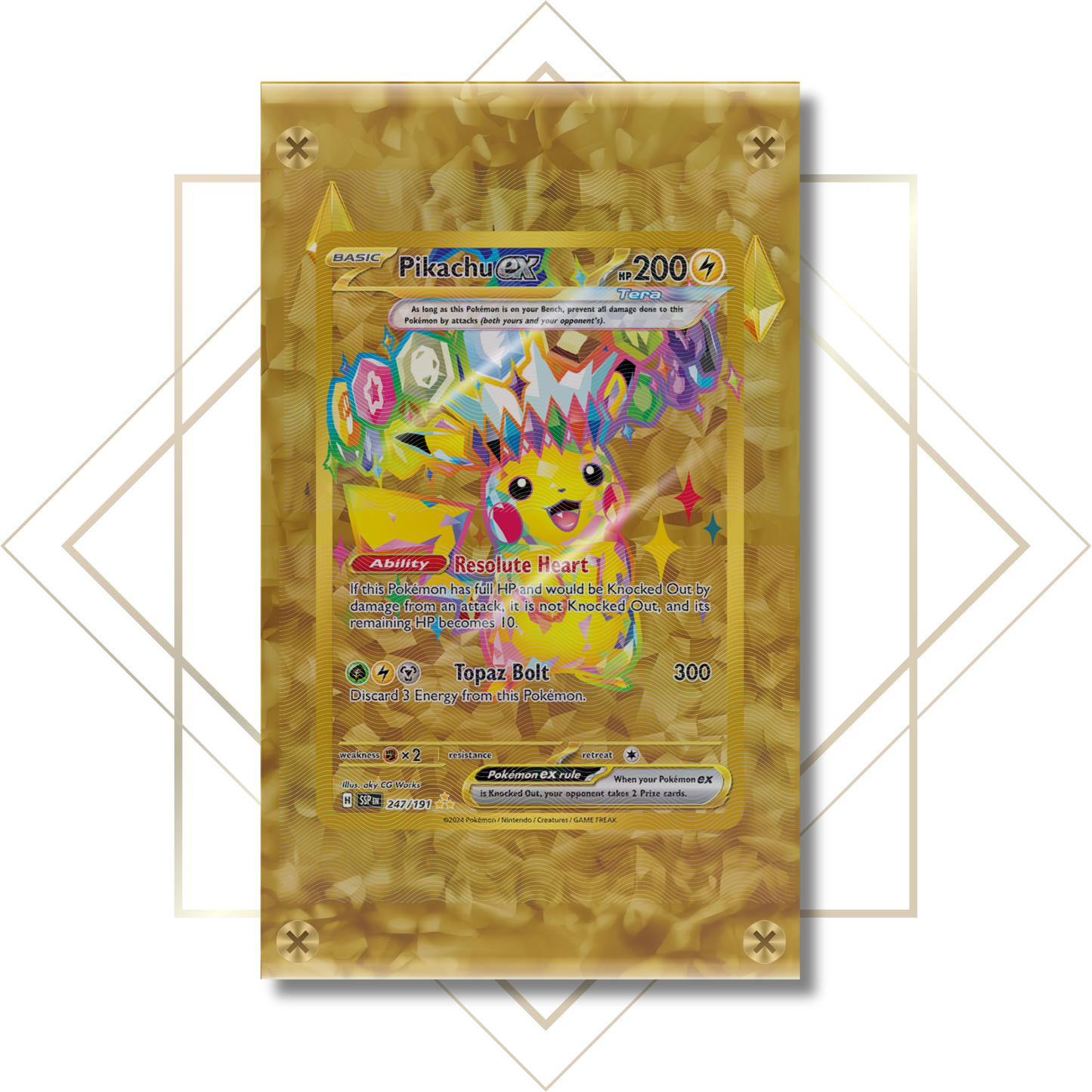 Pikachu ex #247/191: Extended Art Frame