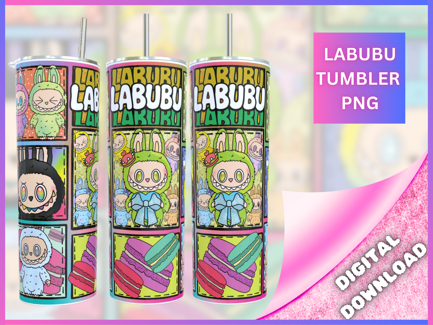 Bubu stitch Tumbler PNG Digital Download