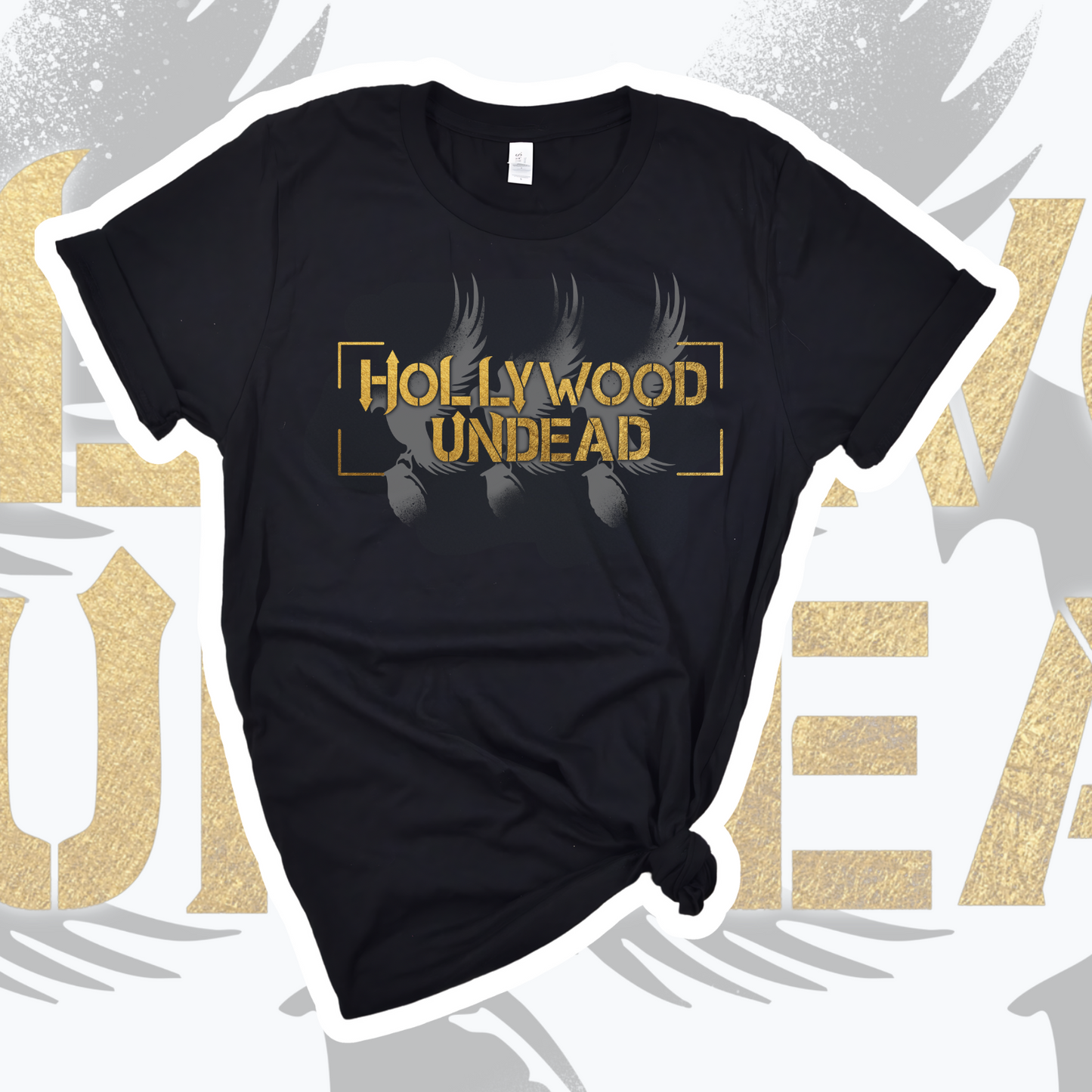 Hollywood Undead Scratched Gold Tee