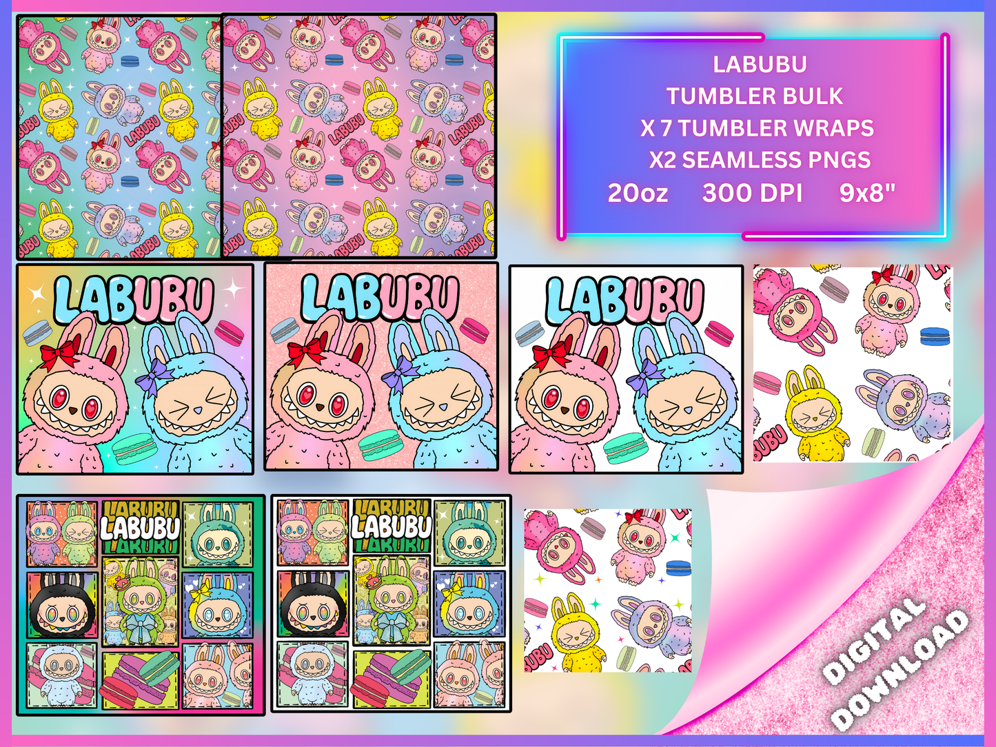 Labubu Mega Bundle PNG Digital Download