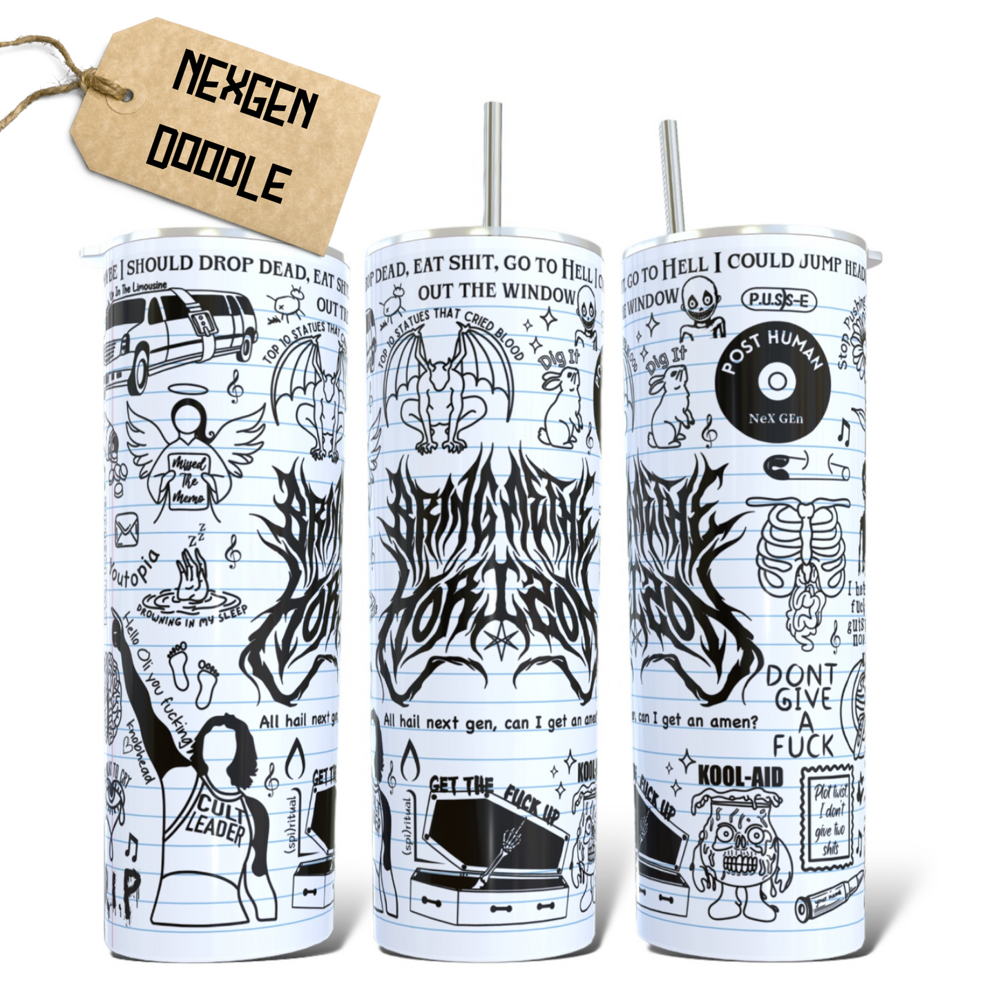 BMTH NeX GEn Lyric Tumbler