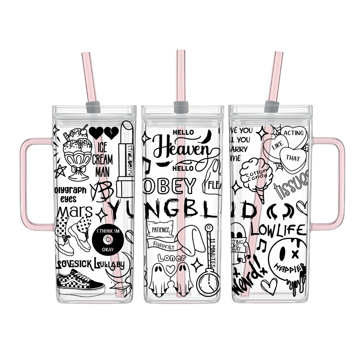 YungBlud Lyric 400ML Drinking Glass *PREORDER*