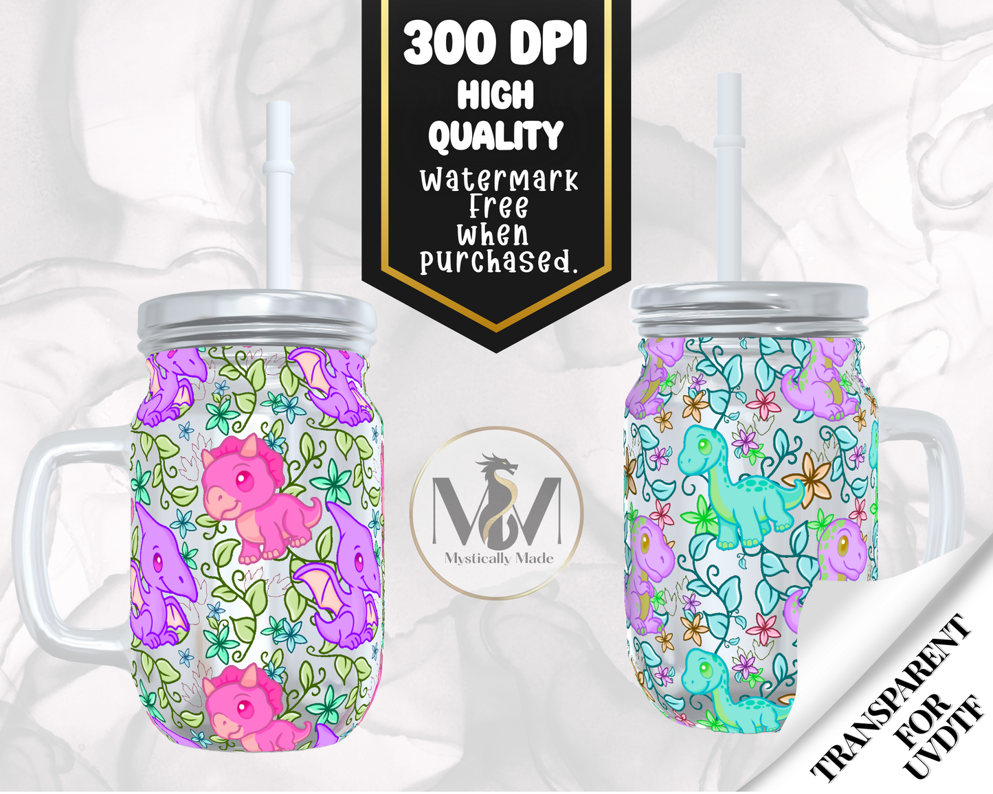 Dinosaur Rexi & Cera Bundle | Seamless Digital Paper