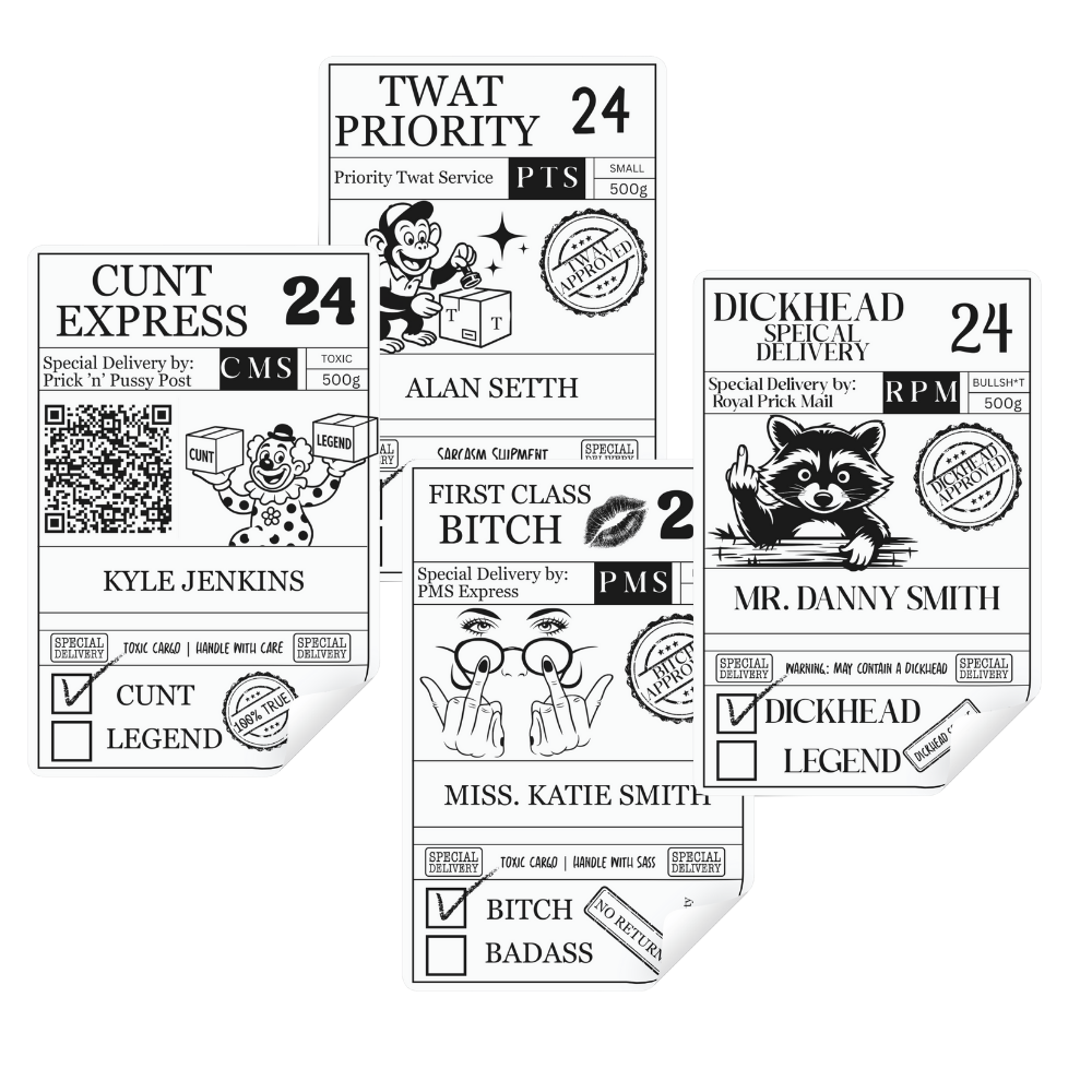 Sweary Postal Stickers | set of 12
