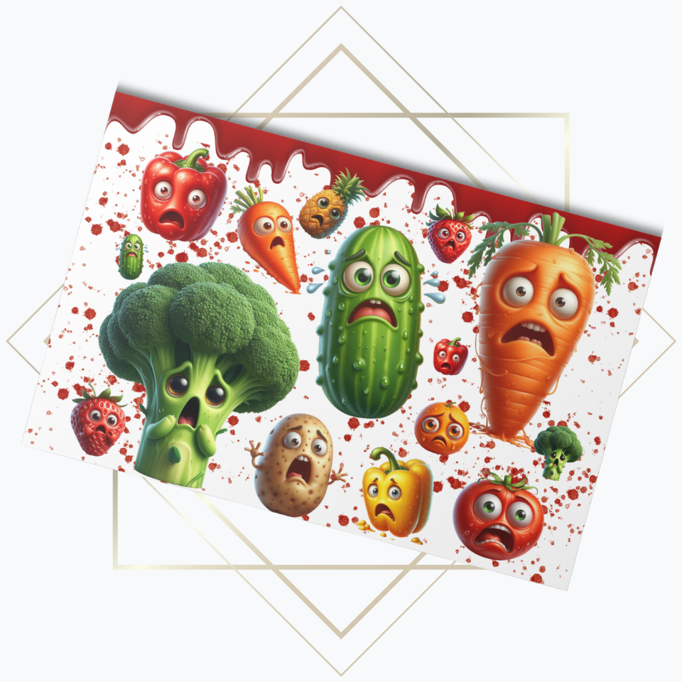 Murdered Veggies Chopping Board