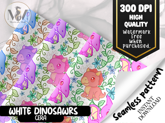 White Dinosaurs – Cera | Seamless Digital Paper