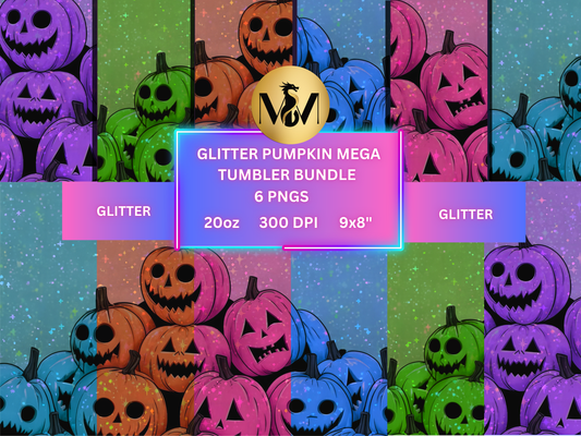 Glitter pumpkin halloween tumbler Bundle