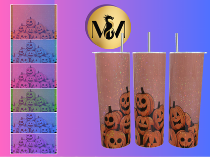 Glitter pumpkin halloween tumbler Bundle