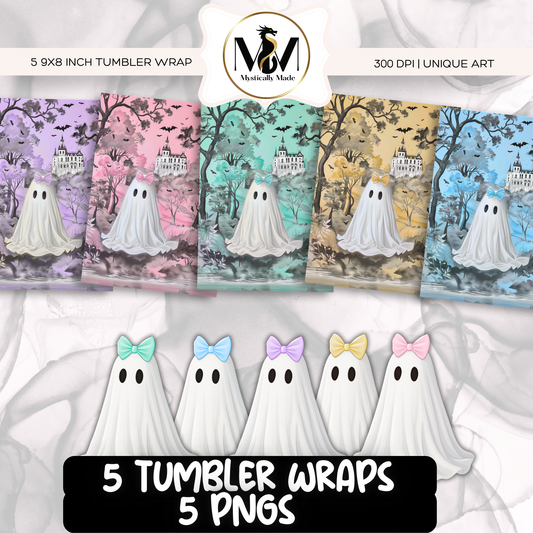 x 5 Charm ghosts Tumbler Wrap Digital
