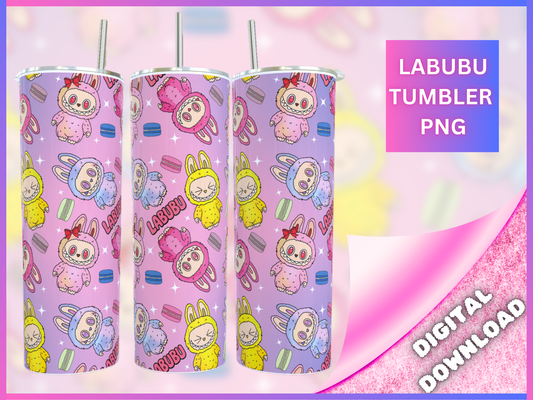 Labubu Pink Tumbler PNG  Digital Download