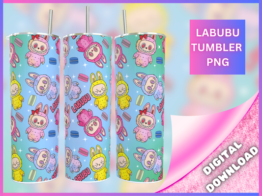 Labubu Blue Tumbler PNG  Digital Download