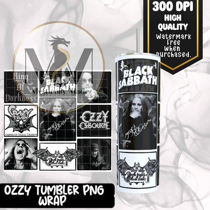 Ozzy GREYSCALE COMIC TUMBLER WRAP