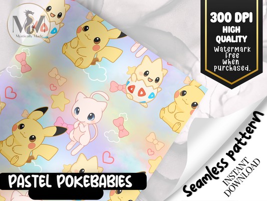Pastel Pokebabies PNG | Seamless