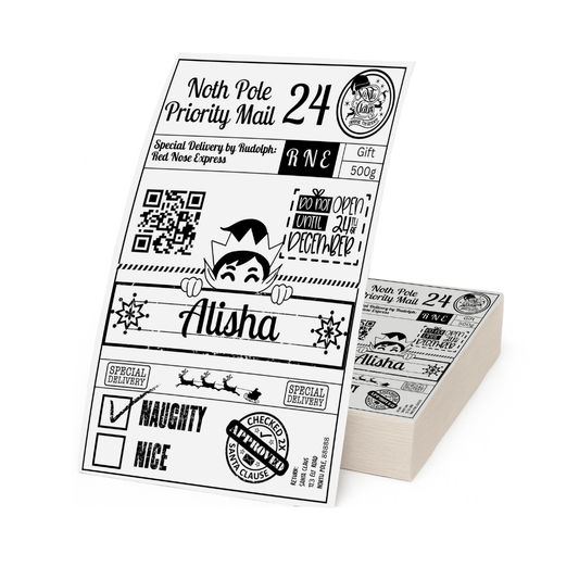 Christmas Santa Postal Stickers | set of 12