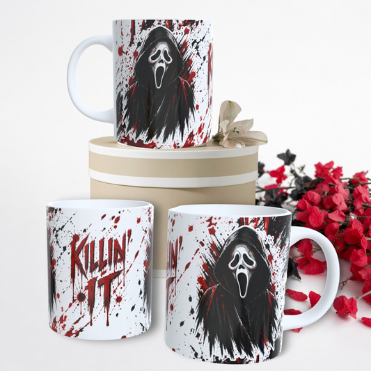 Ghost Face "Killin It" Sketched Mug