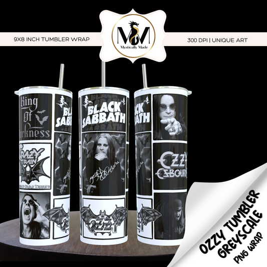 Ozzy GREYSCALE COMIC TUMBLER WRAP