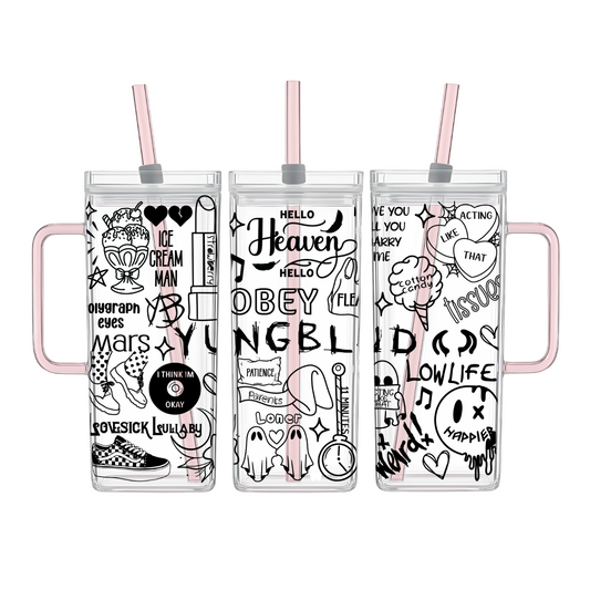 YungBlud Lyric 400ML Drinking Glass *PREORDER*