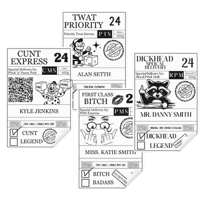 Sweary Postal Stickers | set of 12
